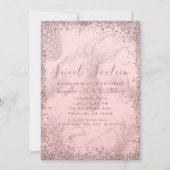 Rosa Rose Gold Glitzer Ananas Sweet 16 Party Einladung (Vorderseite)