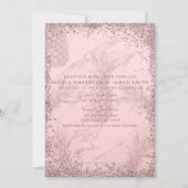 Rosa Rose Gold Glitzer Ananas Tropische Hochzeit Einladung (Vorderseite)