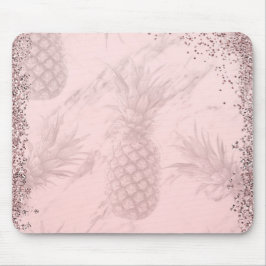 Rosa Rose Gold Glitzer Ananas Tropischer Chic Mousepad