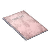 Rosa Rose Gold Glitzer Ananas Tropischer Chic Notizblock (Rechte Seite)