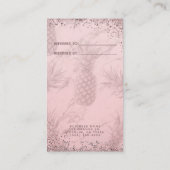 Rosa Rose Gold Glitzer Ananas Verleihung eines Fre Empfehlungskarte (Rückseite)