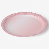 Rosa Rose Gold Glitzer Blank Trendvorlage Pappteller (Schrägansicht)