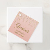 Rosa Rose Gold Glitzer Confetti Abschluss Geschenkanhänger (Beispiel)