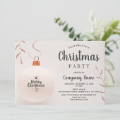 Rosa Rose Gold Glitzer Corporate Holiday Party Einladung (Stehend Vorderseite)