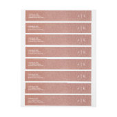 Rosa Rose Gold Glitzer Effekt Rücksendeadresse (Bogen)