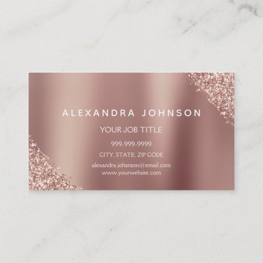 Rosa Rose Gold Glitzer Eyelash Lashes Visitenkarte (Rückseite)