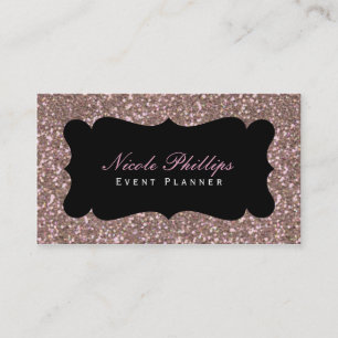 Rosa Rose Gold Glitzer Glam Chic Business Card Visitenkarte