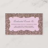 Rosa Rose Gold Glitzer Glam Chic Business Card Visitenkarte (Rückseite)