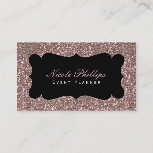 Rosa Rose Gold Glitzer Glam Chic Business Card Visitenkarte (Vorderseite)