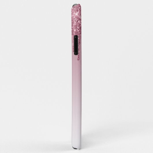 Rosa Rose Gold Glitzer Glam Sparkone Monogramm Case-Mate iPhone Hülle (Hinten/Rechts)