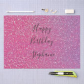 Rosa Rose Gold Glitzer Happy Birthday Individuelle Seidenpapier (Handwerk)