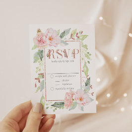 Rosa Rose Gold Glitzer Hochzeit RSVP Einladung