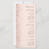 Rosa Rose Gold Glitzer Hochzeitsprogramm für Rosa  (Rückseite)