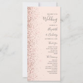 Rosa Rose Gold Glitzer Hochzeitsprogramm für Rosa  (Vorderseite)