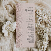Rosa Rose Gold Glitzer Hochzeitsprogramm für Rosa