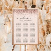 Rosa Rose Gold Glitzer Hochzeitssitze Poster