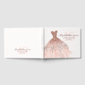 Rosa Rose Gold Glitzer Kleid QUINCEAÑERA Geburtsta Gästebuch (Voll)