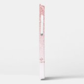 Rosa Rose Gold Glitzer Kristall Name Case-Mate iPhone Hülle (Rückseite / Links)