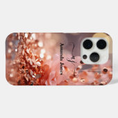 Rosa Rose Gold Glitzer Mit Monogramm Case-Mate iPhone Hülle (Rückseite (Horizontal))