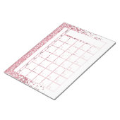 Rosa Rose Gold Glitzer Monatskalender Notizblock (angewinkelt)