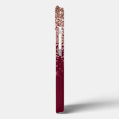 Rosa Rose Gold Glitzer Monogram Cas Case-Mate iPhone Hülle (Rückseite / Links)