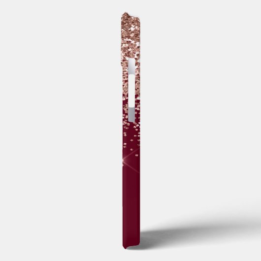 Rosa Rose Gold Glitzer Monogram Cas Case-Mate iPhone Hülle (Rückseite / Links)