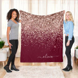Rosa Rose Gold Glitzer Monogram Fleecedecke<br><div class="desc">Rose Gold - Schwarz Rosa und Burgund Imitate Sparkle Glitzer Monogram Name und initiale Fleece Blanket. Das macht den perfekten 16 Geburtstag,  Hochzeit,  Brautparty,  Jubiläum,  Babydusche oder Junggeselinnen-Abschied Geschenk für jemanden,  der Lieben glamourösen Luxus und schicke Stile.</div>