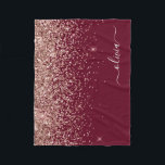 Rosa Rose Gold Glitzer Monogram Fleecedecke<br><div class="desc">Rose Gold - Schwarz Rosa und Burgund Imitate Sparkle Glitzer Monogram Name und initiale Fleece Blanket. Das macht den perfekten 16 Geburtstag,  Hochzeit,  Brautparty,  Jubiläum,  Babydusche oder Junggeselinnen-Abschied Geschenk für jemanden,  der Lieben glamourösen Luxus und schicke Stile.</div>