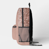 Rosa Rose Gold Glitzer Monogram Name Bedruckter Rucksack (Rechts)