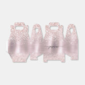 Rosa Rose Gold Glitzer Monogram Name Geschenkschachtel (Ungefaltet)