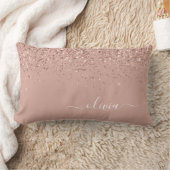 Rosa Rose Gold Glitzer Monogram Name Lendenkissen (Decke)