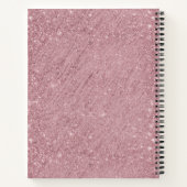 Rosa Rose Gold Glitzer Monogram Script Sparkle Notizblock (Rückseite)