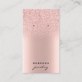 Rosa Rose Gold Glitzer Ohrkarte Visitenkarte