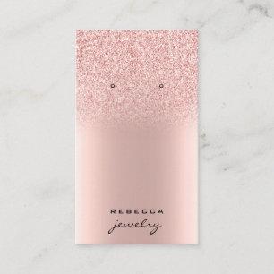 Rosa Rose Gold Glitzer Ohrkarte Visitenkarte