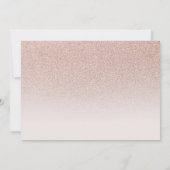 Rosa Rose Gold Glitzer ombre Graduation Party Einladung (Rückseite)