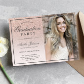 Rosa Rose Gold Glitzer ombre Graduation Party Einladung