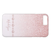 Rosa Rose Gold Glitzer Ombre Kristall Case-Mate iPhone Hülle (Rückseite (Horizontal))
