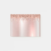 Rosa Rose Gold Glitzer Post-it®-Notizen Post-it Klebezettel (Vorderseite)