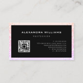 Rosa Rose Gold Glitzer QR Code Scissance Modern Visitenkarte (Rückseite)