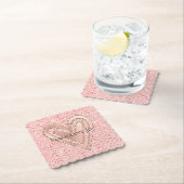 Rosa Rose Gold Glitzer Rosa Rosa Liebe Untersetzer (Vor Ort)