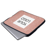Rosa-Rose-Gold-Glitzer - Sonderwerbung für Logo Laptopschutzhülle (Vorne Knopf)