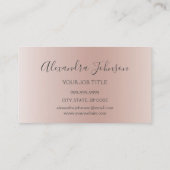 Rosa Rose Gold Glitzer Sparkle Haarköppchen Visitenkarte (Rückseite)