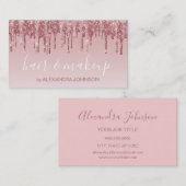 Rosa Rose Gold Glitzer Sparkle Haarköppchen Visitenkarte (Vorne/Hinten)