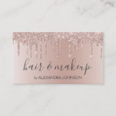 Rosa Rose Gold Glitzer Sparkle Haarköppchen Visitenkarte (Vorderseite)