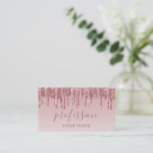 Rosa Rose Gold Glitzer Sparkle Haarköppchen Visitenkarte (Stehend Vorderseite)