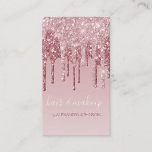 Rosa Rose Gold Glitzer Sparkle Haarköppchen Visitenkarte