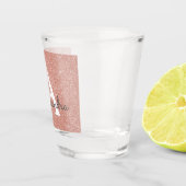 Rosa Rose Gold Glitzer & Sparkle Monogram Birthday Schnapsglas (Rechts)