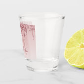 Rosa Rose Gold Glitzer & Sparkle Monogram Birthday Schnapsglas (Rechts)