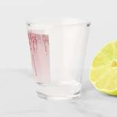 Rosa Rose Gold Glitzer & Sparkle Monogram Birthday Schnapsglas (Rechts)