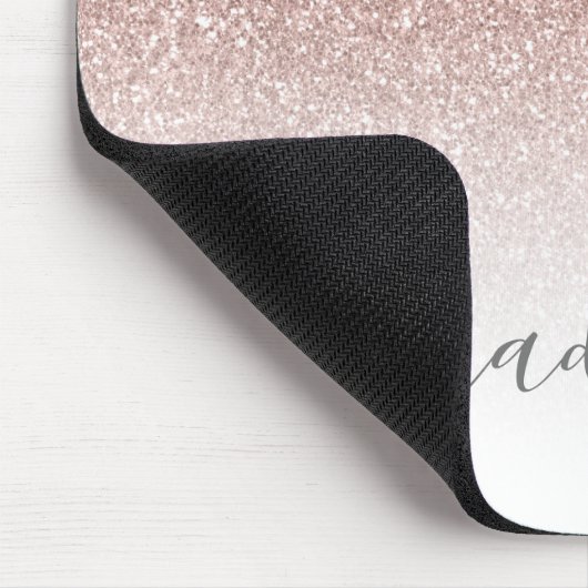 Rosa Rose Gold Glitzer Sparkone Mousepad (Ecke)